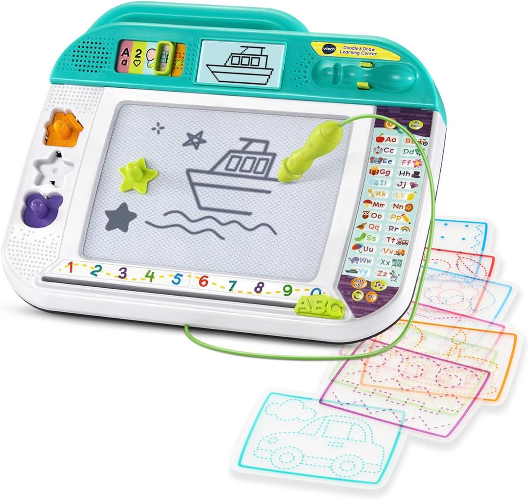 VTech Doodle and Draw Learning Center with Stencils and Stamps for Kids Ages 3 Years and up