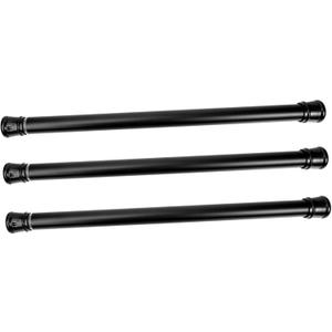 ABOOFAN Adjustable Black Wrap Around Curtain Rods 3-pack Room Divider Indoor Non-slip