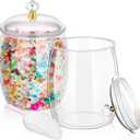 Mwellewm 2Pcs 1 Gallon Candy Jars With Lids&Spoons Clear Plastic Cookie Container Large Airtight Apothecary Storage Organization Hard Snack Buffet Canister for Wedding Home Kitchen Bar Decoration
