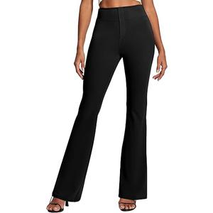 IUGA Womens Dress Pants Stretchy Work Pants Women Business Casual Bootcut Slacks High Waisted Pull On Trousers with Pockets, Black, XXL