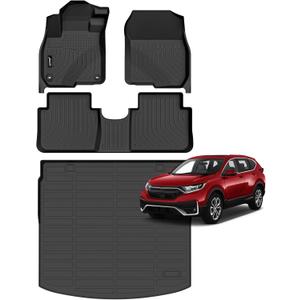 Jenofa-Floor Mats for Honda CRV 2017-2022(Include Hybrid)(Cargo Tray in Upper Position) All Weather Automotive Cargo Liner Car Mat for CR-V Accessories