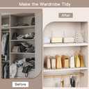 Criusia Adjustable Closet Purse Organizer Rack 28.8" Extra-Long Shelf Divider with 6 Base Panels & 8 Dividers Non-Slip Handbag Holder for Bags, Clothes, Kitchen, Office