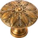 Champagne-Bronze Crystal-Brass Drawer Cabinet Knobs - 5 Pack Glass Brushed Gold pulls Hardware for Dresser Kitchen Bedroom Bathroom