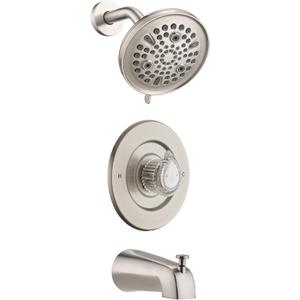 9-Setting Bathtub Faucet Trim Kit Compatible with Moen Fit Chateau Valve, Pull-on Push-Off Design Knob Handle, Brushed Nickel