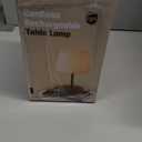 Outdoor Battery Operated Table Lamp Waterproof, 4000mAh Cordless Table Lamp Rechargeable, Touch Dimmable Desk Lamp, LED Night Light for Patio Camping Restaurant Home (Wood Grain, 9.6in)