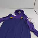 Bad Plumber Costume Overall Purple Shirt Hat Mustache Gloves Button for 80s Video Game Cosplay Halloween Standard L