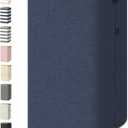 BALEINE Laundry Hamper with Lid, Tall Laundry Baskets with Bamboo Pull Handles, Large Laundry Bin with Internal Support (26 Gal/100L, Blue)