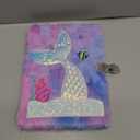 homicozy Mermaid Diary with Lock,Gift for 6 7 8 Year Old Girl,Fuzzy Seceret Journal for Kids with 160 Pages,Fluffy Notebook for Writing and Drawing,Cute Stationery Back to School Gift