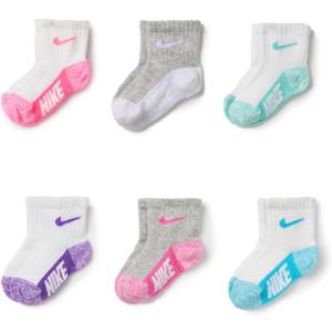 Nike Kids' 6-Pack Baby/Toddler Socks (Pink, XS)