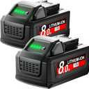 8.0Ah Replacement for Milwaukee M18 Battery 18V Lithium Compatible with 48-11-1815 48-11-1820 48-11-1840 48-11-1850 48-11-1860 Cordless Tools 2Pack (M18)