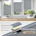 LazBlinds No Drill Cordless Cellular Shades, 25" W x 64" H, Dark Grey