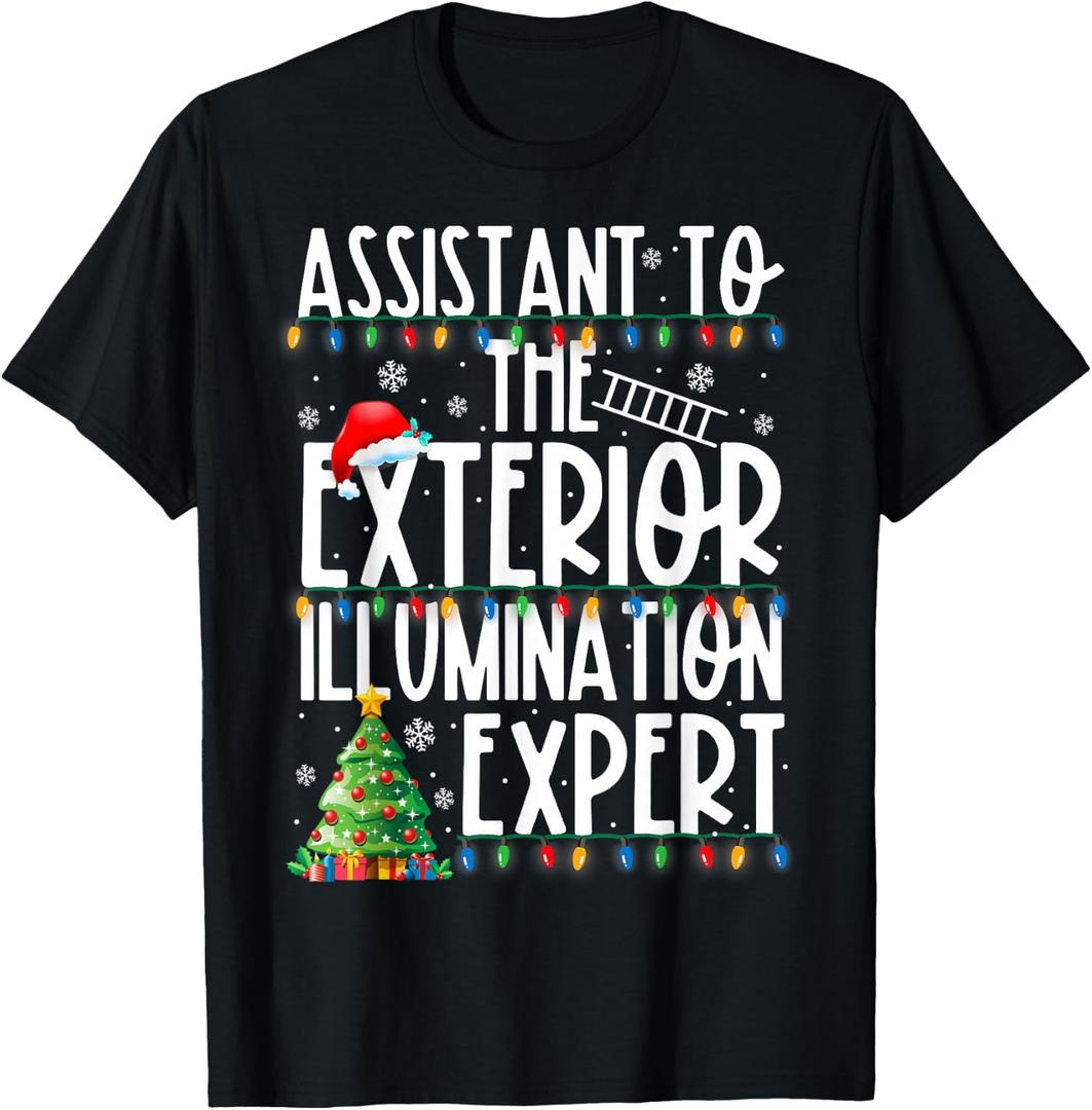 Assistant To Exterior Illumination Expert Christmas Lights T-Shirt, M