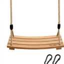 Pellor Wood Tree Swing Seat,Indoor Outdoor Rope Wooden Swing Set for Children Adult Kids 17.7x7.9x0.6 inch