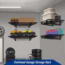 2-Pack 1.5x3FT Garage Shelving 17.7-inch-by-35.8-inch Wall Shelf Garage Storage Rack Wall Mounted Floating Shelves, Black