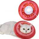 ANWA Adjustable Cat Cone Collar Soft, Cute Cat Donut Collar After Surgery, Kitten Recovery Cones to Stop Licking, Small