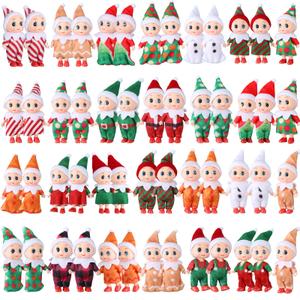 Liliful 52 Pcs Christmas Mini Elf Plush Tiny Elf Colorful Toy Bulk Elves Plush Miniature Decoration Gift for Xmas New Year Stuffed Stocking Party Favors Operation Christmas Bulk Items
