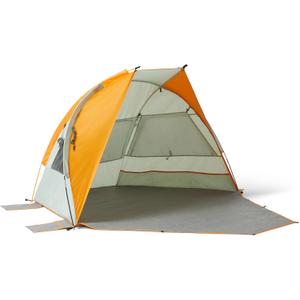 Amazon Basics Camping Sun Shelters with UPF50+ Protection, Mesh Windows for Ventilation, Simple Tool-Free Setup, 7 x 4 x 4 feet (LxWxH), Gray and Orange