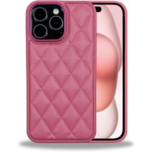 ZHEGAILIAN for iPhone 12 iPhone 12 Pro Case, Military-Grade Protection, All-Around Shockproof Corners, Stylish Leather Phone Case for iPhone 12 iPhone 12 Pro - Rose