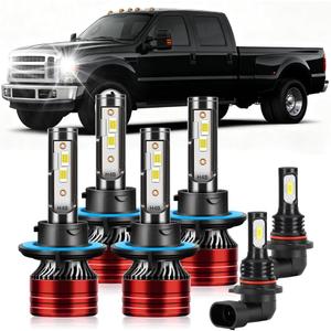 CHUANGYOU Light Bulbs Compatible for 2005-2022 Ford F250/F350/F450/F550 Super Duty 9008 H13 High Beam 9008 H13 Low Beam 9140 Fog Light Combo Pack 800% Brightness with Cooling Fan Plug N Play Pack of 6