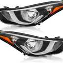 TODO Headlights Assembly Compatible with 2014 2015 2016 Hyundai Elantra, USA-BUILT Head Light Replacement with Bulbs, 921013Y500 921023Y500 Passenger & Driver Side Pair