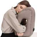 Maliton Inflatable Travel Pillow, Travel pillow for airplane to Support Head Face Back, Airplane Neck Pillow for Sleeping, Used for Office, Train, Car, Trip（Grey）