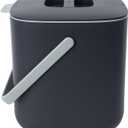 Blue Ginkgo Kitchen Compost Bin [2.6L / 0.69 GAL] – Filter-Free, Odor-Tight Countertop Food Waste Pail with Handle (Made in Korea, Gray)