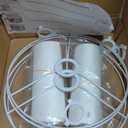 PATIKIL Drum Lamp Shades for Table Lamps 12"x12"x8" Linen Lampshade Set of 2 Easy Assembly Lamp Shade with E27 to E26/E14 Adapters for Floor Lamps Bedside Lamps, White (1.65" Spider)