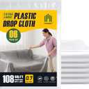 2 x Voomey 6-Pack Plastic Drop Cloth 9x12 Feet - Waterproof and Clear Drop Cloth for Painting Sheet - Plastic Sheeting - Furniture Protection, and Floor Covering