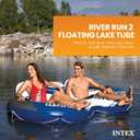 INTEX 58837EP River Run 2 Inflatable Floating Lounge: Comfortable Backrests Built-in Cup Holders Cooler with Lid 2 Person 440lb Weight Capacity