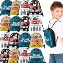 Amylove 16 Pcs Detective Theme Birthday Gift Bags Room Party Favors Drawstring Snack Candy Storage 9 x 12 Inches