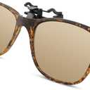 Bauhaus Clip on Sunglasses Over Prescription Glasses for Women Men Flip up Sunglasses, Birthday Gifts for Him Her (Retro Yellow)