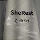 SheRest Twin Quilt Bedding Set - White Soft Breathable Bed Quilt, Modern Style Embossed Bedspreads, Lightweight Microfiber Reversible Coverlet for All Seasons - 1 Quilt, 1 Pillow Sham (Twin (68" x 90"))