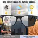AI Smart Glasses for Men & Women with ChatGPT, Bluetooth Glasses with 165 Languages Translation, Color-Change Lens, Meeting Analysis, Music Playback, Hands-Free Calls, UV & Blue Light Protection