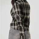 SweatyRocks Women's Plaid Long Sleeve Collared Blouse Casual Side Split Drop Shoulder Going Out Shirt (M)