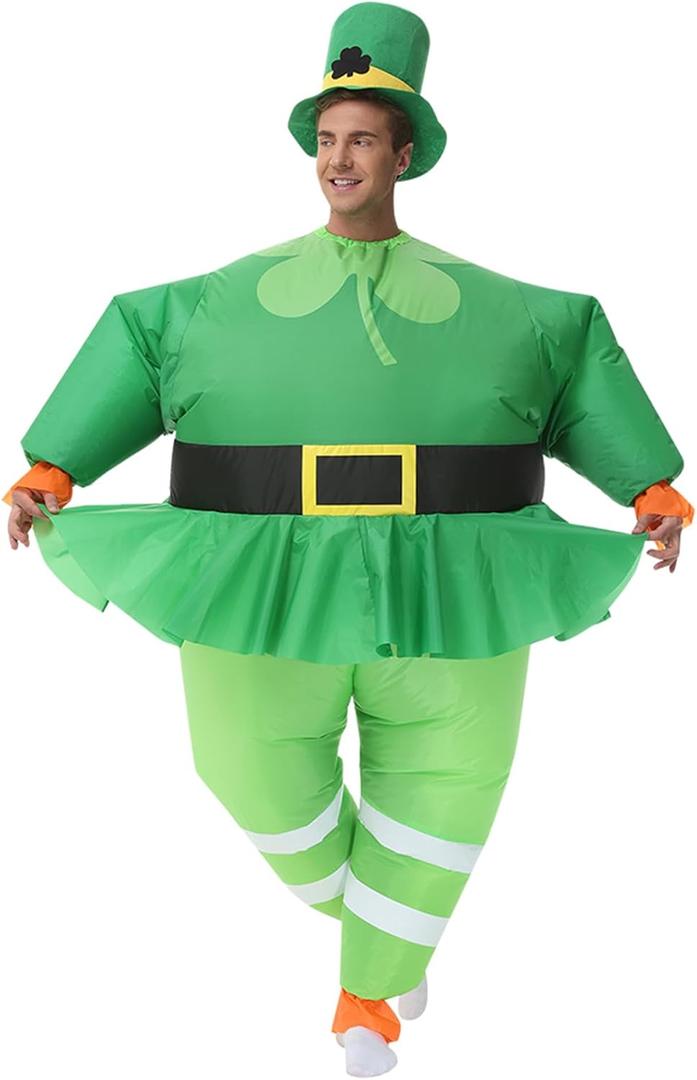 Inflatable Leprechaun Costume Adult irish Blow up Costume leprechaun Outfit Men st patricks day costume irish suit