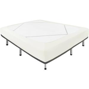 Biscaynebay Decorative Box Spring Covers King & Cal King Size, Ivory Luxurious Jersey Knitting Stretchy Wrap Around 4 Sides Bed Skirts for Home/Hotels, Easy Fit Wrinkle Free Machine Washable
