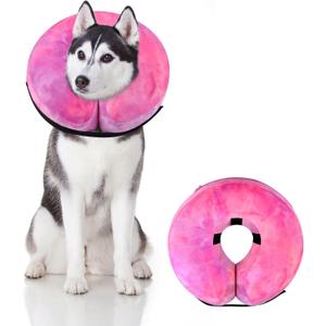 Dog Cone, Y-blue Dog Cone Collar Inflatable Dog Neck Collar Recovery E-Collar Alternative, Dog Donut Collar After Surgery for Dogs and Cats(Rose Purple, L)