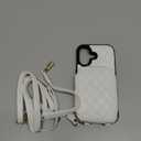 Bocasal Crossbody Wallet Case for iPhone 17, RFID Blocking PU Leather Zipper Handbag Purse Flip Cover, Kickstand Folio Case with Card Slots Holder Wrist Strap Lanyard 5G 6.3 Inch (White)