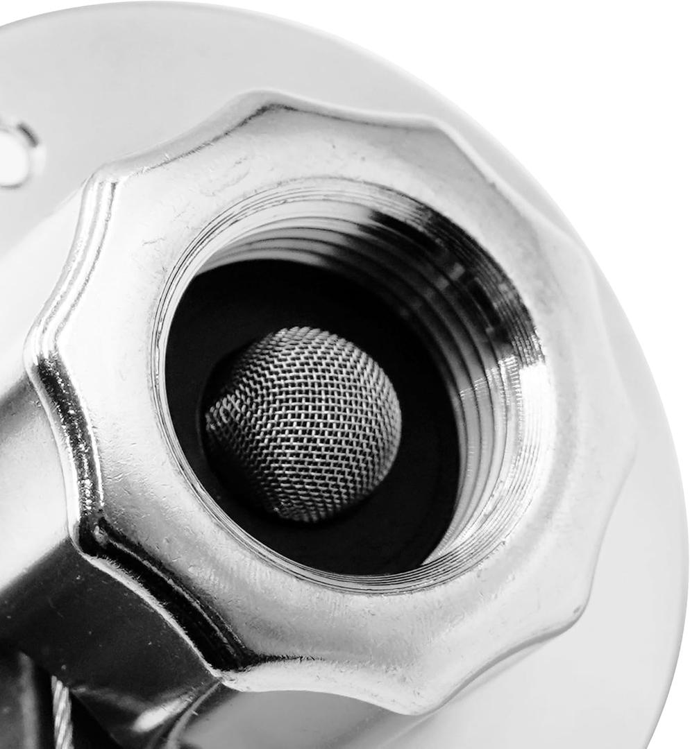 EDIETH 3/ 4" GHT Water Inlet, 1/ 2" NPT Inside The Connection All Metal RV City Water Inlet with Check Valve, RV Water Fill Inlet, RV Water Inlet Connection with Strainer and Check Valve