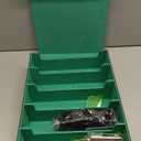 Magnetic Leather Trading Card Storage Box - 5-Row Deck Case Design, 3900+ Capacity for YuGiOh, MTG, TCG and Sports Cards, Includes 24 Colorful Dividers & 5 Card Supports (Black/Green)