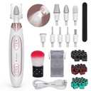 PELCAS Electric Nail File, 5 Speeds Nail Grinder for Thick Toenails, Cordless Nail Drill, Manicure and Pedicure Kit with LED Light, Toenail Grinder for Human, Thick Toenails, Natural & Acrylic Nails (Pink)