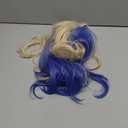 Long Curly Blonde Blue Wig 19.7'' Platinum Blonde Gradient Wave Wigs for Women Halloween Party Daily Costumes