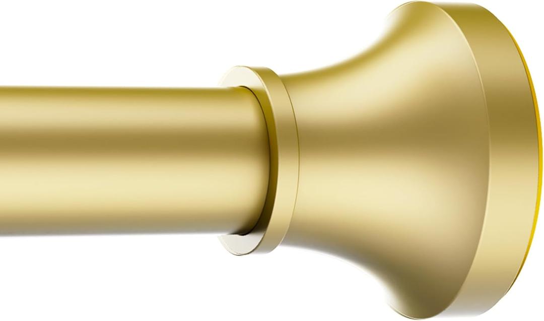 STARLATTA Adjustable Shower Curtain Rod 31-80 Inch, Never Rust Stainless Steel Gold Tension Rod, 1" Heavy Duty No-Drill for Bathroom, Kitchen & Closet