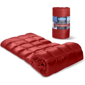 Blue Ridge Home Fashions Down Throw Camping Blanket - Packable Lightweight Down Throw Blanket for Outdoor Travel Hiking Picnic RV, Puffy Warm Blanket 60" x 70" with Carry Bag, 650 Fill Power