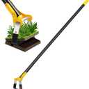 Hoe Garden Tool,Scuffle Garden Hoe for Weeding 30-60 Inch,Long Handle Heavy Duty Adjustable Hula Hoe,Gardening Stainless Steel Loop Stirrup Action Hoe (Black)