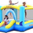 Causeair Inflatable Bounce House for Kids Jumping Outdoor&Indoor,Bouncy Castle with Durable Double Sewn,Basketball Hoop,Shark Theme