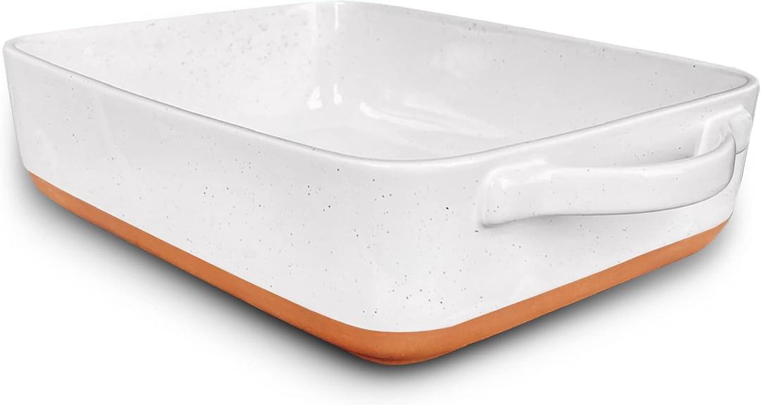Mora 9x13in Porcelain Baking Dish - Oven to Table, Freezer Safe (9x13 in Pan, Vanilla White)