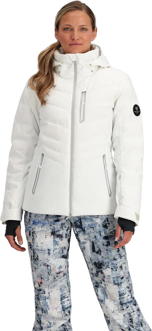 Obermeyer Womens Cosima Down Ski Jacket, 550-fill Duck Insulation, Waterproof for Snow and Skiing (8, White)