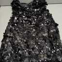 Women's Sequin Dress Sexy Sparkly Glitter Short Velvet Night Out Party Club Adjustable Spaghetti Straps Bodycon Mini Dresses (Black, S)