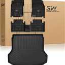 3W Floor Mats & Cargo Liner for Nissan Rogue 2014-2020 All Weather TPE Full Set Nissan Rogue Accessories Custom Fit Car Mats with Trunk Mat (NOT for Sports)